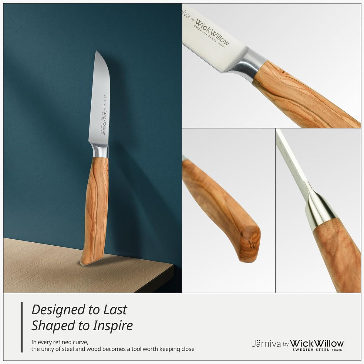 3.5” Paring Knife – Swedish Steel, Olive Wood Handle