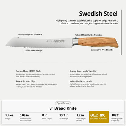 3.5” Paring Knife – Swedish Steel, Olive Wood Handle