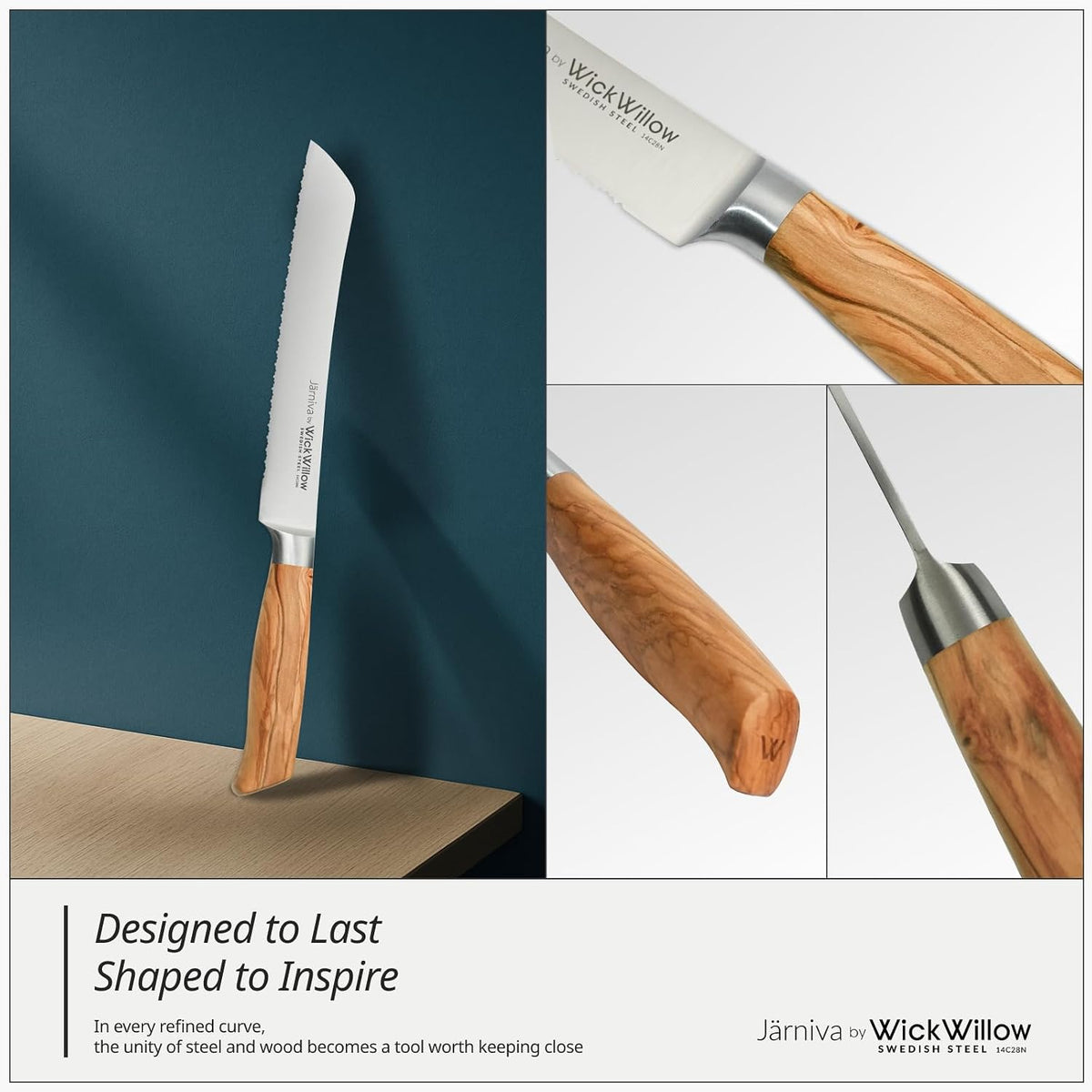 3.5” Paring Knife – Swedish Steel, Olive Wood Handle