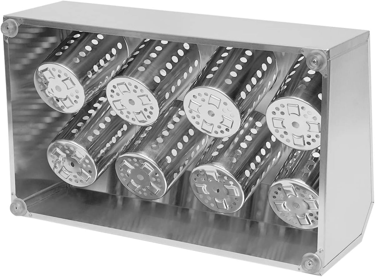 Commercial 4-Hole Stainless Steel Cylinder Flatware Silverware Utensil Holder Organizer Caddy, Detachable Countertop Utensil Dispenser for Forks Spoons Knives for Restaurant Kitchen Buffet