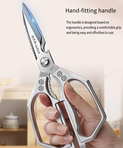 Kitchen Scissor, Heavy Duty Stainless Steel Kitchen Shears Scissor for Food, Sharp Cooking Scissors for Meat Chicken Fish Nut Vegetable Herb, Bottle Opener (Sliver)