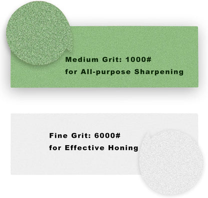 KEENBEST 1000 6000 Grit Whetstone Kitchen Knife Sharpening Stones 2 Side Water Wet Stone Sharpener Kit Japanese Wetstone Anti-Slip Base Angle Guide User Guidebook