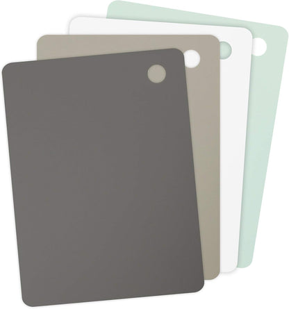 Large Flexible Cutting Mats Set of 4 Chopping Boards for Meal Prep Cut Slice Dice Fruits Veggies & Meats, Easy Clean Dishwasher Safe Assorted Small Nylon Cutting Board Mat Set, 15" L X 11" W