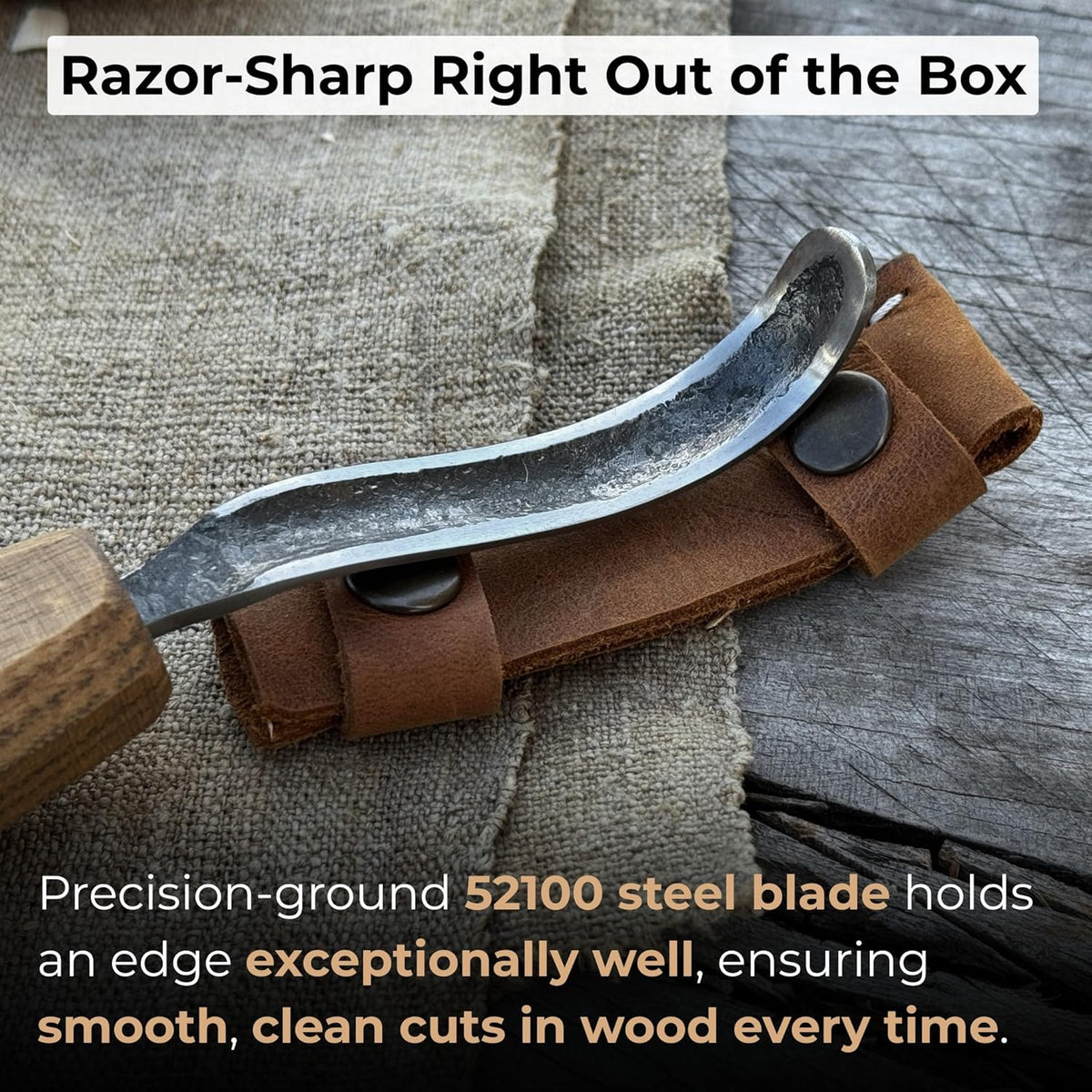 Sharky Spoon Carving Hook Knife Long Blade 2.7 In (7 cm)