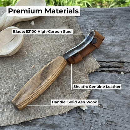 Sharky Spoon Carving Hook Knife Long Blade 2.7 In (7 cm)