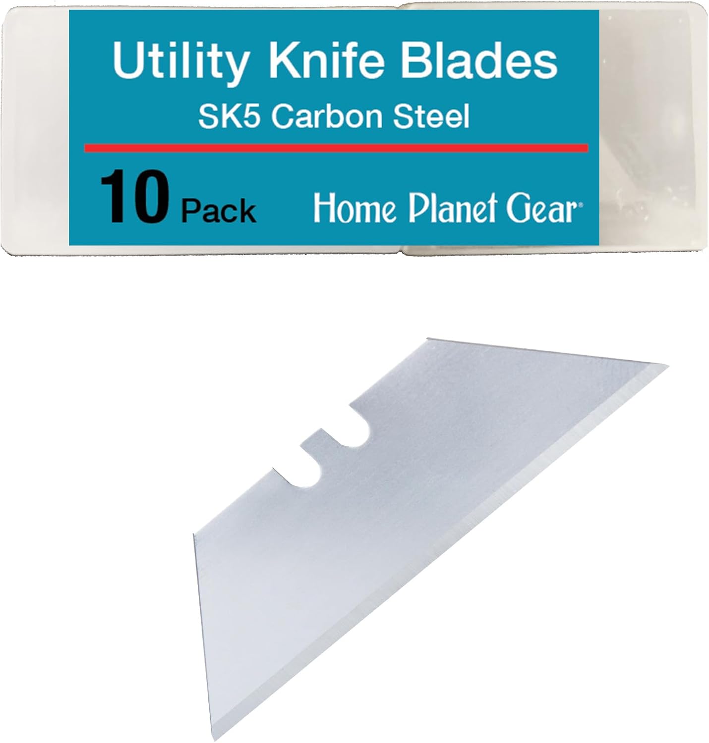 Serrated Blades for Utility Knife – Ten Pack Heavy Duty SK5 Saw Razors for Box Cutter Replacement in Convenient Storage Box – Serrated Edge Razors 10 Pack, Standard Size - Fits Most Cutters & Knives