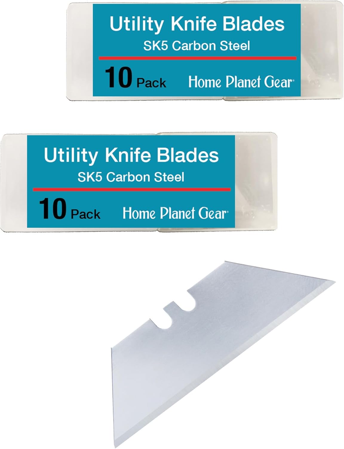 Serrated Blades for Utility Knife – Ten Pack Heavy Duty SK5 Saw Razors for Box Cutter Replacement in Convenient Storage Box – Serrated Edge Razors 10 Pack, Standard Size - Fits Most Cutters & Knives