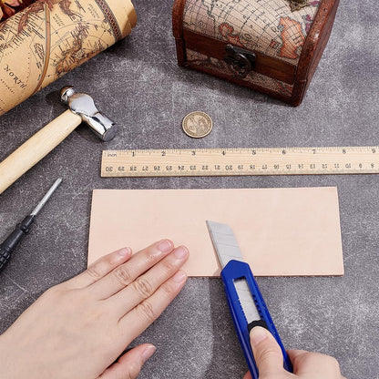 7.95 x 2.95 Inch Stropping Genuine Leather Honing Strop Sharpener Double-Sided Cowhide Leather Sharp Edges Strop Polishing Woodcarving Tools for Knife Sharpening Polish