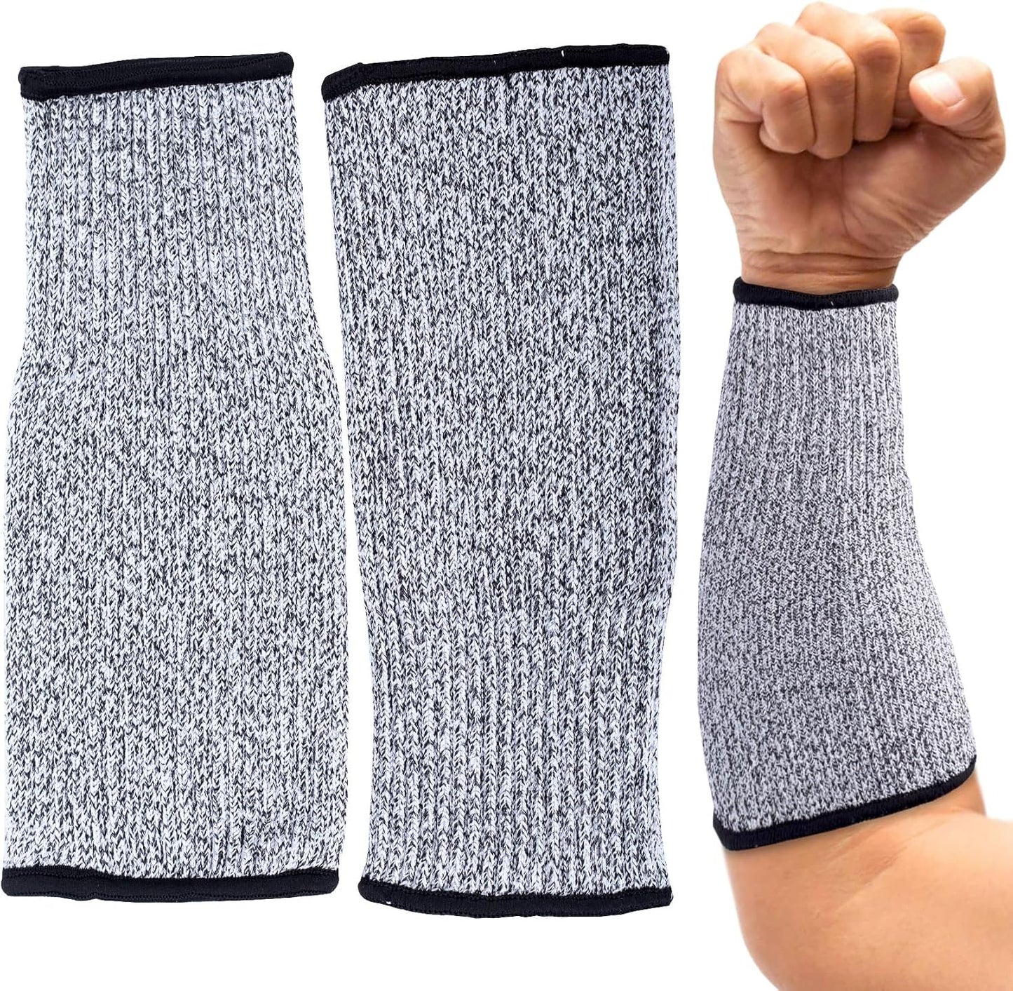 EIQIYA Cut Resistant Sleeves for Arms, Arm Protectors for Thin Skin, Hand Protective Guards Equipments for Gardening Cutting Metals Repairing Biting Farmers Workers -Grey