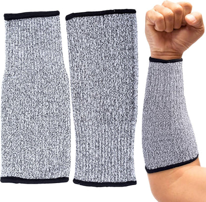 EIQIYA Cut Resistant Sleeves for Arms, Arm Protectors for Thin Skin, Hand Protective Guards Equipments for Gardening Cutting Metals Repairing Biting Farmers Workers -Grey