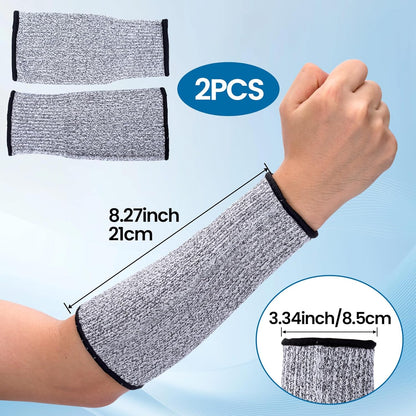 EIQIYA Cut Resistant Sleeves for Arms, Arm Protectors for Thin Skin, Hand Protective Guards Equipments for Gardening Cutting Metals Repairing Biting Farmers Workers -Grey