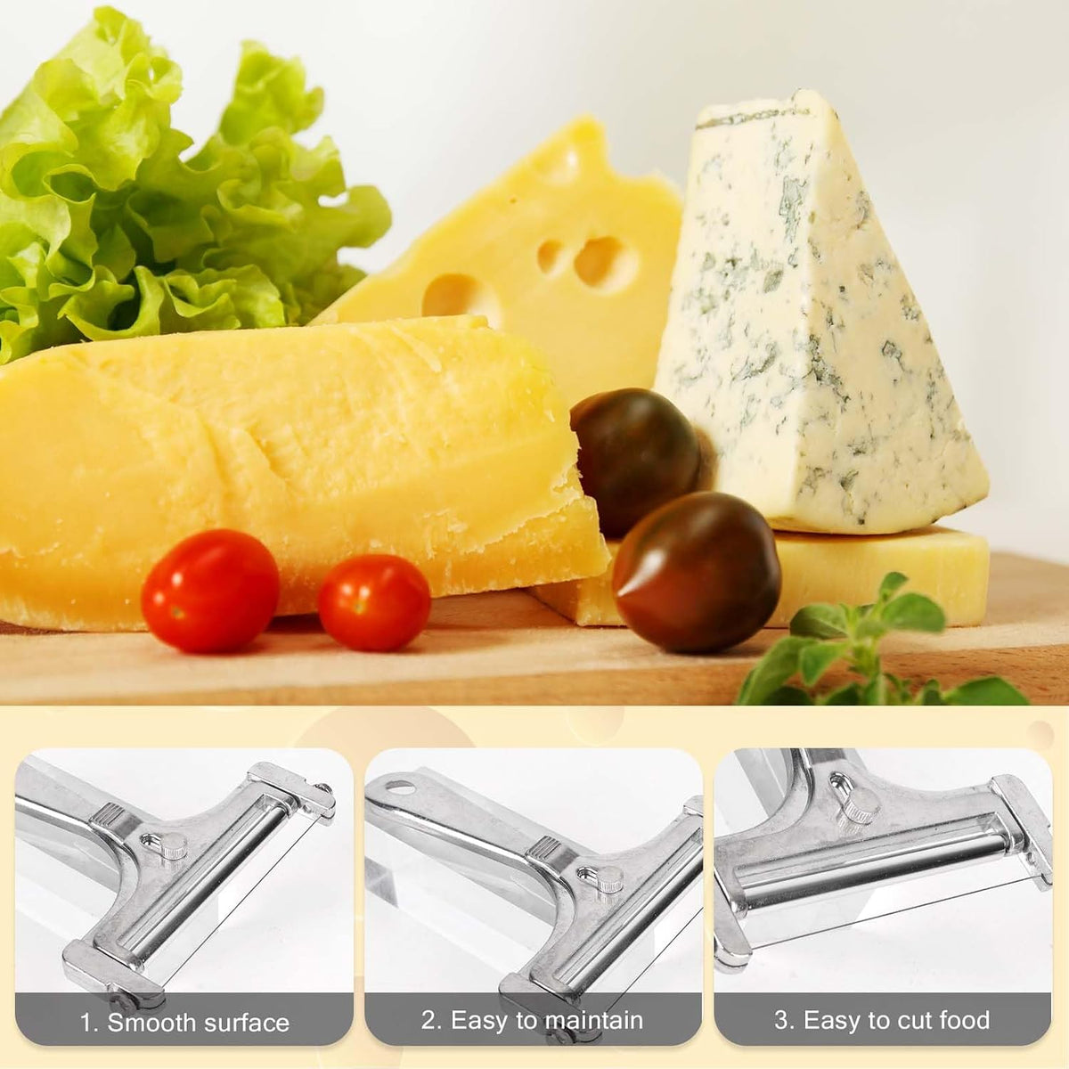 Cheese Cutter, Stainless Steel Cheese Slicer