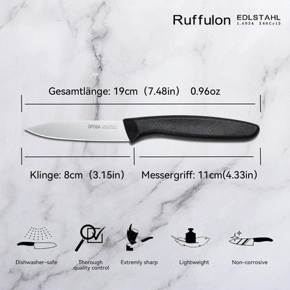 Paring Knife Set of 6,Stainless Stee,Straight Edge,PP Handle,Color