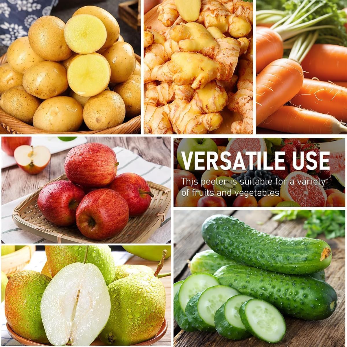 Stainless Steel Peeling Knife with Container, 2 PCS Double-Sided Multifunctional Vegetable Peeler with Catcher for Camping Cooking Kitchen Fast Peeling Tool
