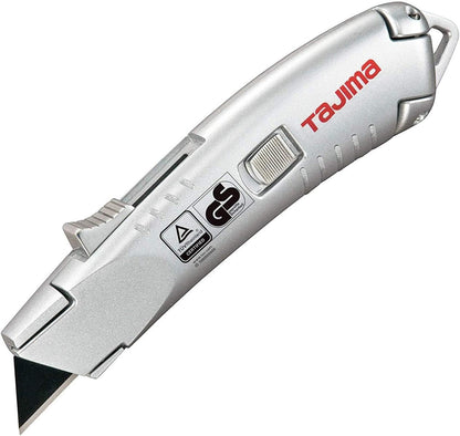 Tajima Utility Knife - VR-Safety Knife Box Cutter with Self Retracting Blade & 3 V-REX Blades - VR-103