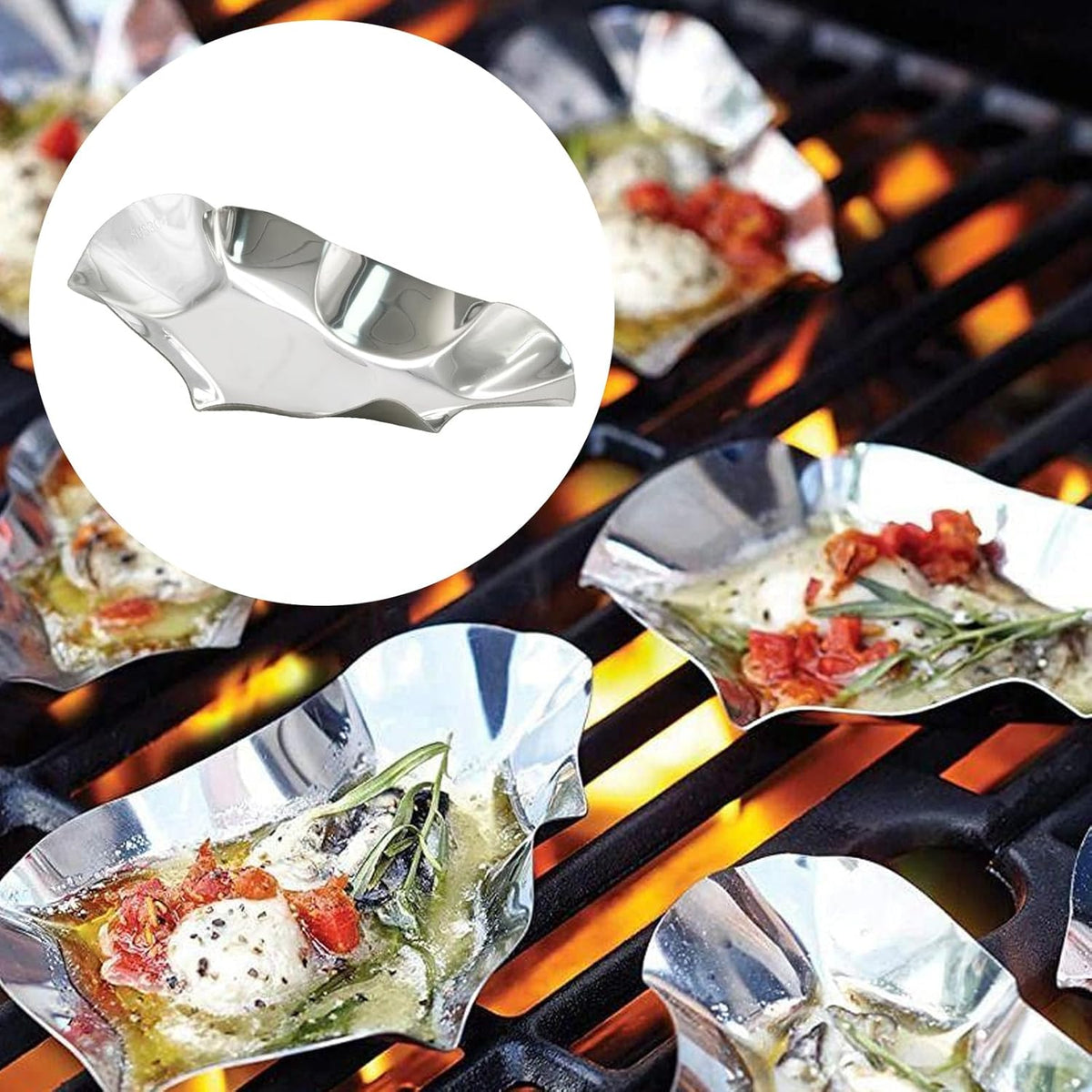 304 Stainless Steel Oyster Shells Oyster Grilling Shells for Cooking Oysters Shrimp Scallops Clams