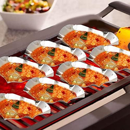 304 Stainless Steel Oyster Shells Oyster Grilling Shells for Cooking Oysters Shrimp Scallops Clams