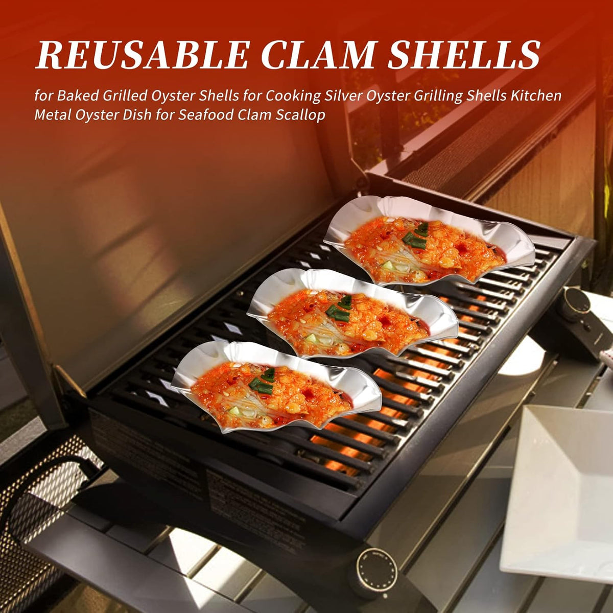 304 Stainless Steel Oyster Shells Oyster Grilling Shells for Cooking Oysters Shrimp Scallops Clams