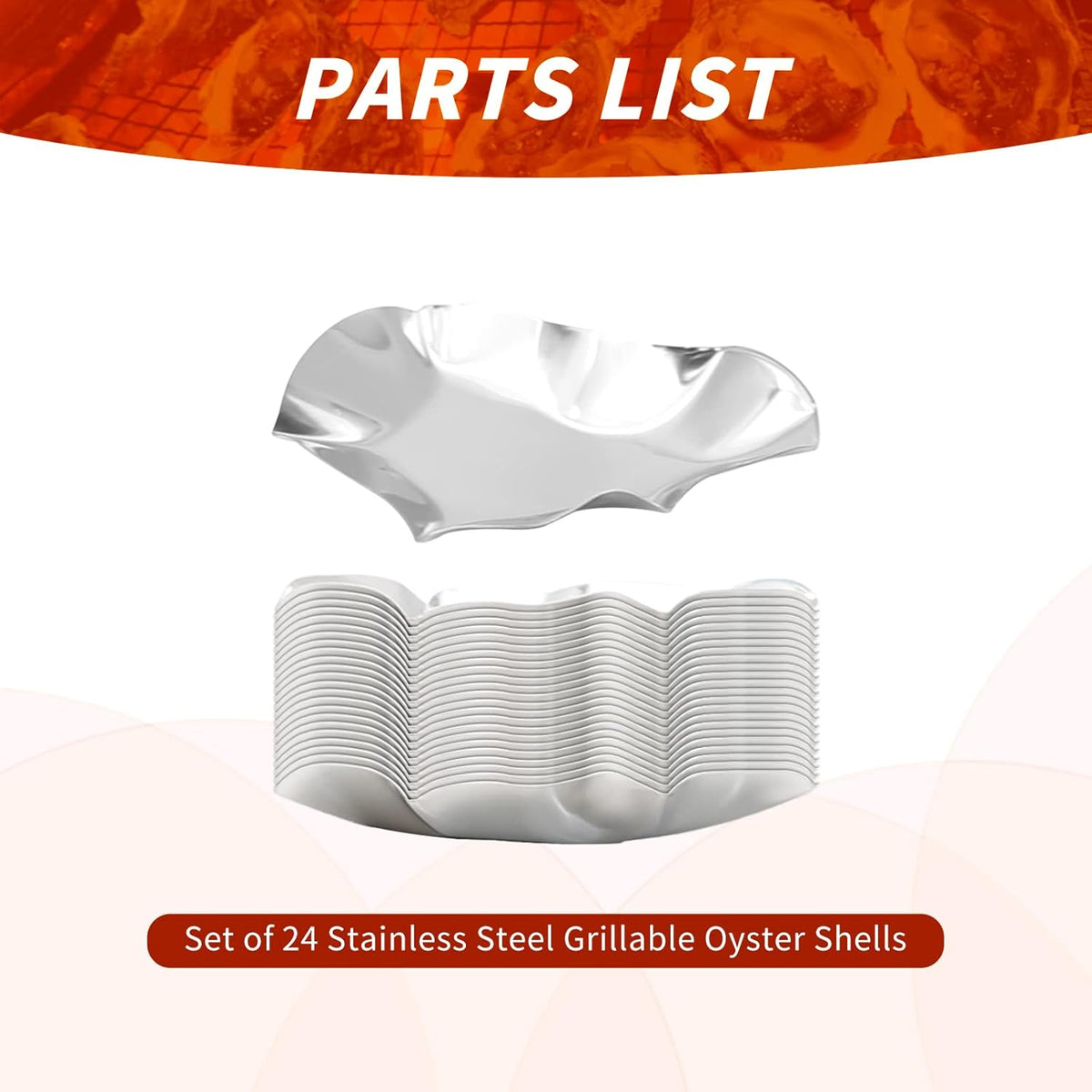 304 Stainless Steel Oyster Shells Oyster Grilling Shells for Cooking Oysters Shrimp Scallops Clams