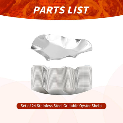 304 Stainless Steel Oyster Shells Oyster Grilling Shells for Cooking Oysters Shrimp Scallops Clams