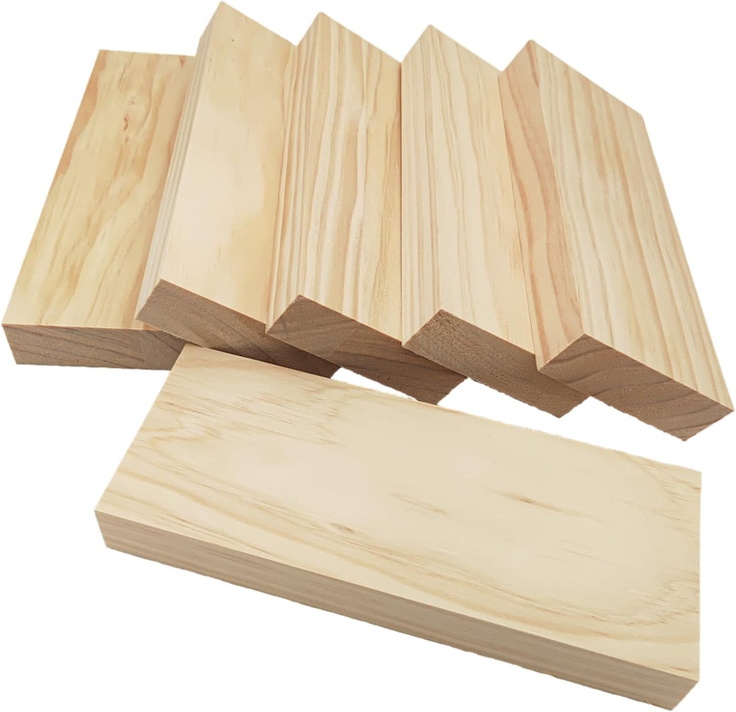 4PCS Rectangle Wood Boards Unfinished Wood Blocks for Crafting, 8x6x1in Blank Whittling Wooden Blocks for Wood Carving,Painting & Burning