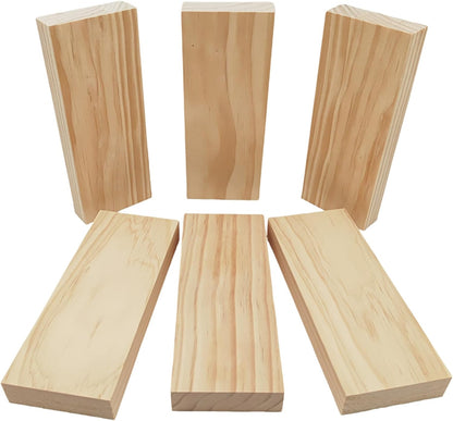 4PCS Rectangle Wood Boards Unfinished Wood Blocks for Crafting, 8x6x1in Blank Whittling Wooden Blocks for Wood Carving,Painting & Burning