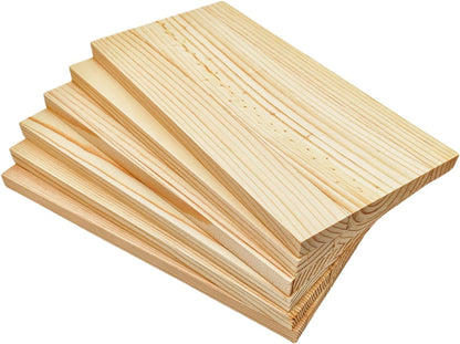 4PCS Rectangle Wood Boards Unfinished Wood Blocks for Crafting, 8x6x1in Blank Whittling Wooden Blocks for Wood Carving,Painting & Burning