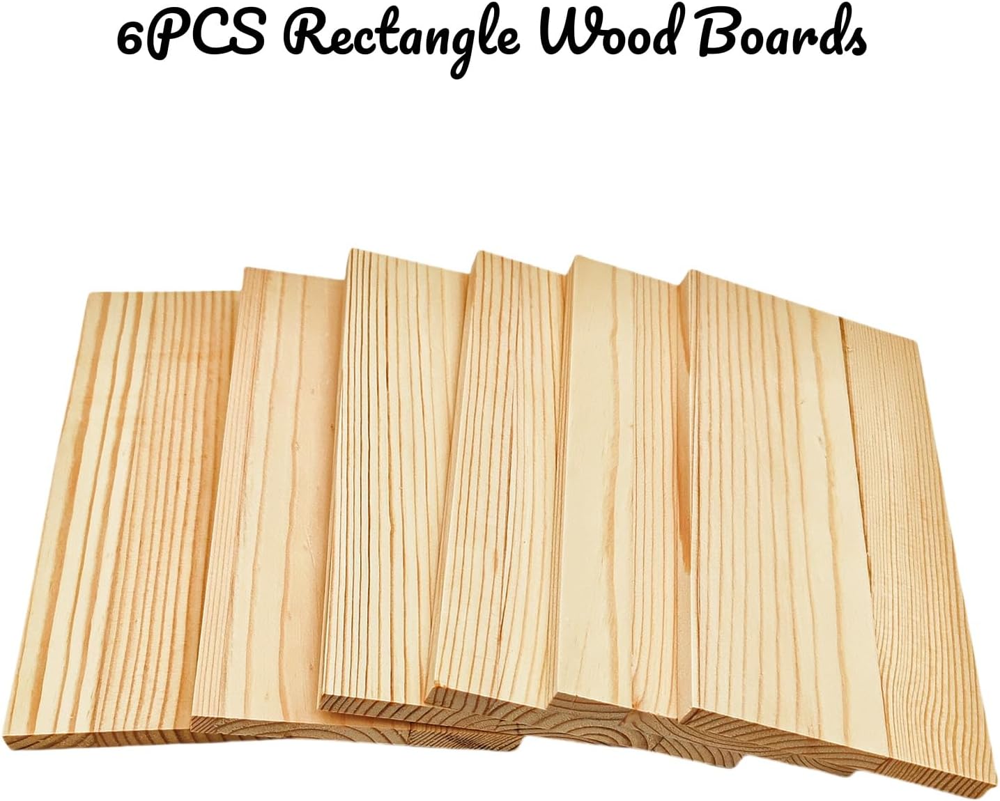4PCS Rectangle Wood Boards Unfinished Wood Blocks for Crafting, 8x6x1in Blank Whittling Wooden Blocks for Wood Carving,Painting & Burning