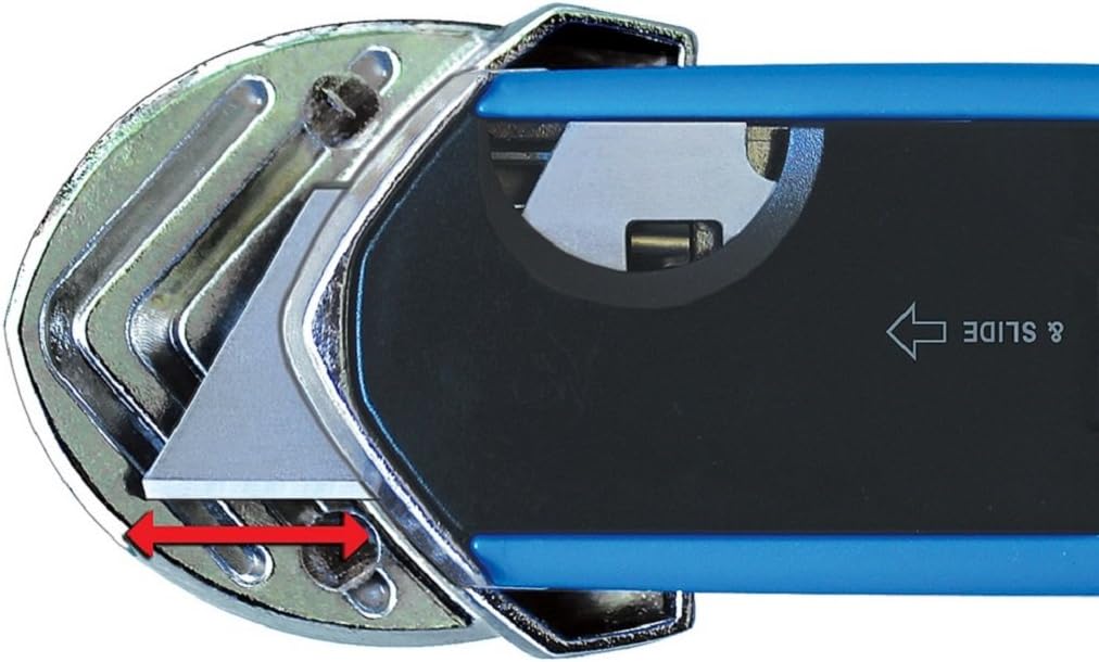 S7 Safety Cutter, 3-in-1 Self-Retractable Utility Knife with Fold-Out Film Cutter, Bladeless Tape Splitter, Guard for Safety & Damage Prevention , Blue