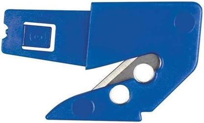 S7 Safety Cutter, 3-in-1 Self-Retractable Utility Knife with Fold-Out Film Cutter, Bladeless Tape Splitter, Guard for Safety & Damage Prevention , Blue