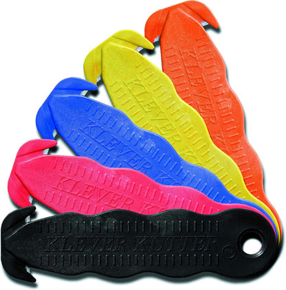 Klever Innovations Cutter Stainless Steel Package Opener, Safety Utility Cutter Assorted Colors 5 pcs, KLEVER - 5/PACK MIX