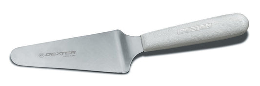 ‌‌ S174 Sani-Safe 16483 Pie Knife, 4-1/2" x 2-1/4" Stainless Steel Offset Blade, 9" Overall Professional Dessert Server with Textured Polypropylene White Handle, NSF, Made in USA