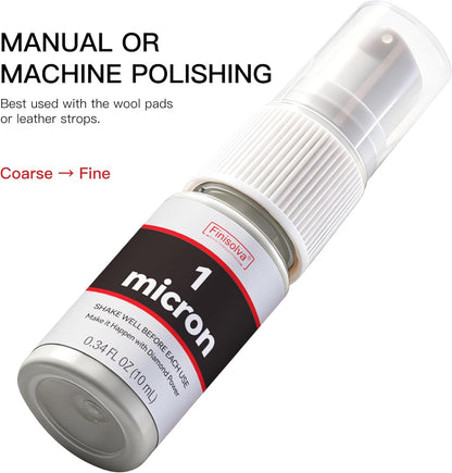 2 Micron Diamond Emulsion, Diamond Stropping Compound for Knife Sharpening | 0.34 Fl OZ/10 ML Suspension for Leather Strops, Wool Pads & Polishing Cloths; Polishes Tools, Metal, Glass, Ceramic & Stone