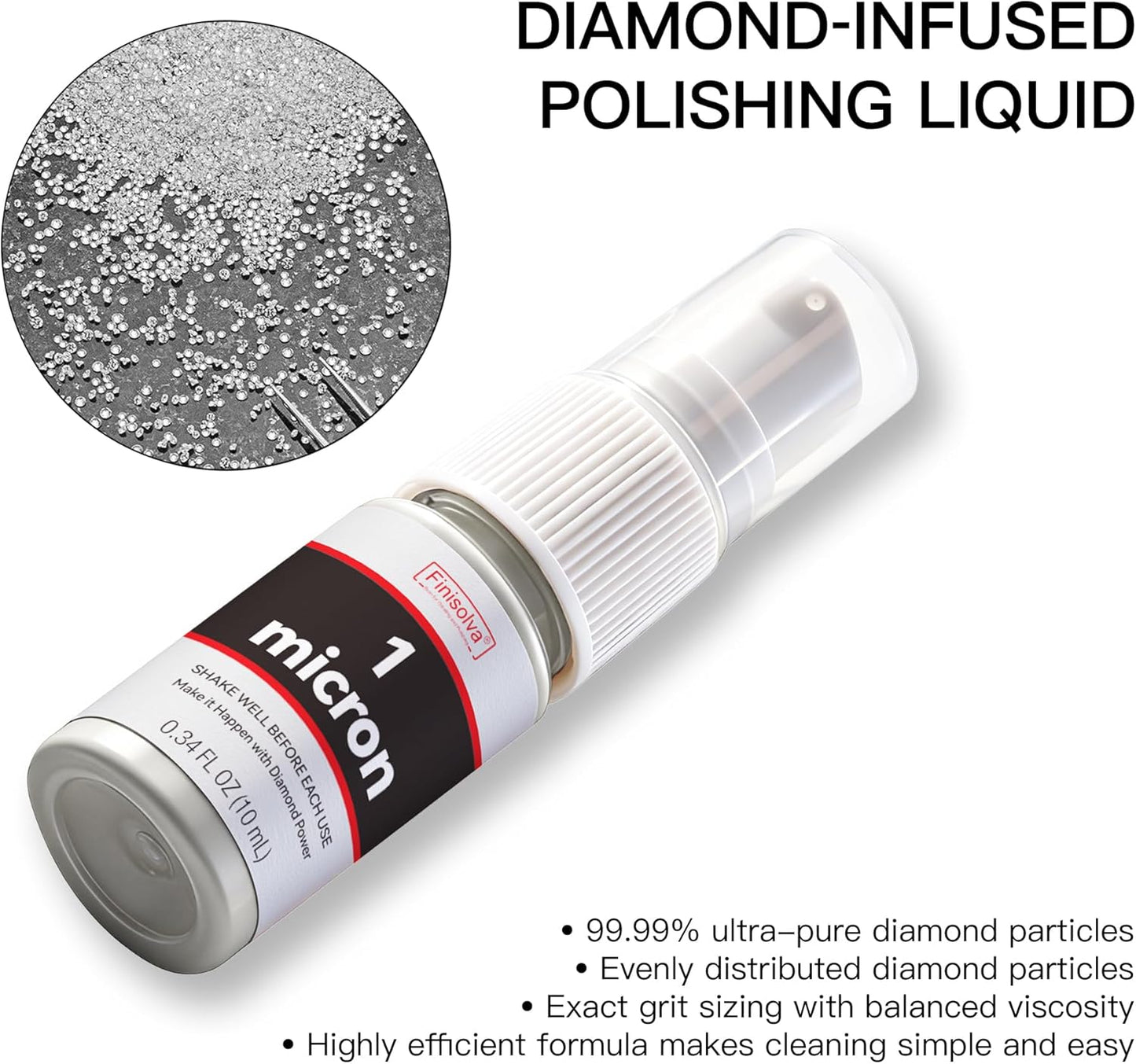 2 Micron Diamond Emulsion, Diamond Stropping Compound for Knife Sharpening | 0.34 Fl OZ/10 ML Suspension for Leather Strops, Wool Pads & Polishing Cloths; Polishes Tools, Metal, Glass, Ceramic & Stone