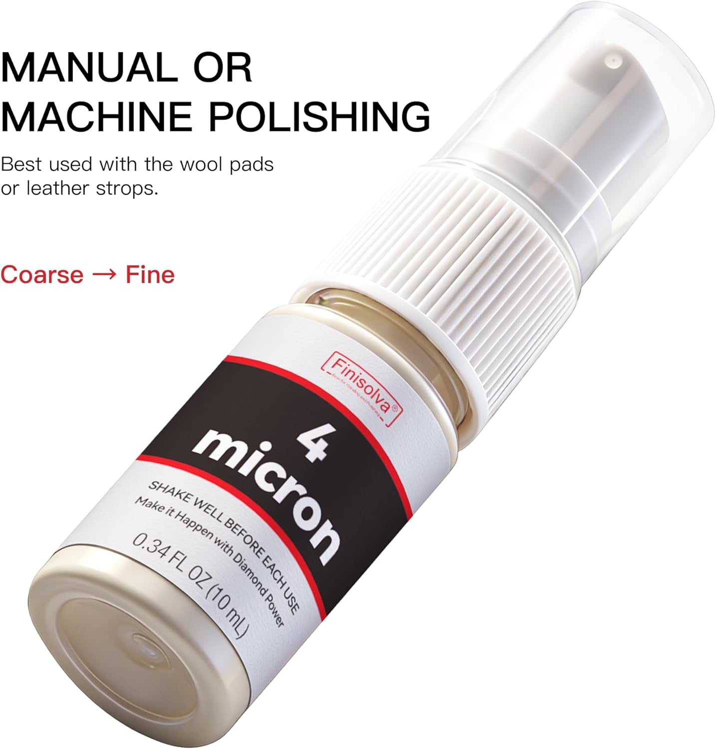2 Micron Diamond Emulsion, Diamond Stropping Compound for Knife Sharpening | 0.34 Fl OZ/10 ML Suspension for Leather Strops, Wool Pads & Polishing Cloths; Polishes Tools, Metal, Glass, Ceramic & Stone