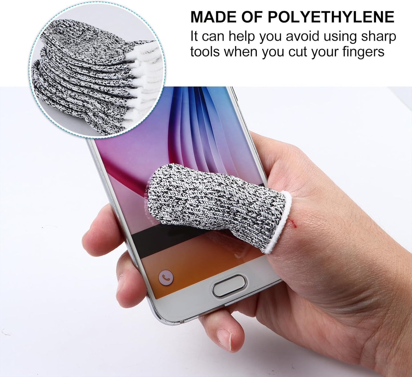 40pcs Gray Cut Resistant Finger Cots Thumb Guards with High Abrasion Protection, Labor Safety Finger Sleeve Protectors for Industrial, Kitchen, and Craft Use
