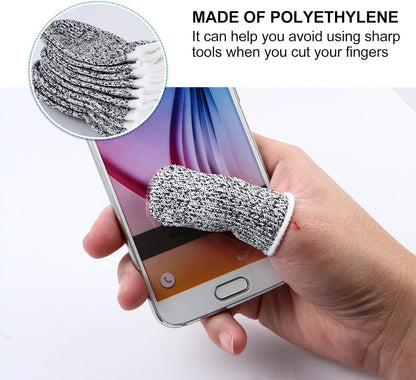 40pcs Gray Cut Resistant Finger Cots Thumb Guards with High Abrasion Protection, Labor Safety Finger Sleeve Protectors for Industrial, Kitchen, and Craft Use