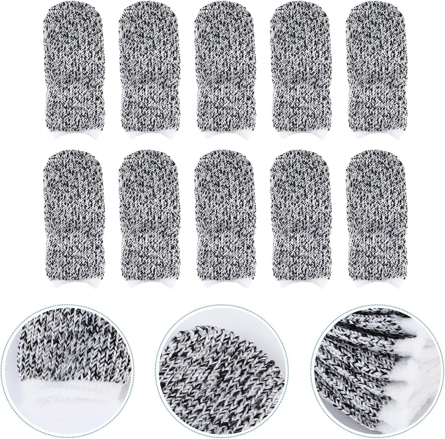 40pcs Gray Cut Resistant Finger Cots Thumb Guards with High Abrasion Protection, Labor Safety Finger Sleeve Protectors for Industrial, Kitchen, and Craft Use