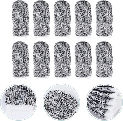 40pcs Gray Cut Resistant Finger Cots Thumb Guards with High Abrasion Protection, Labor Safety Finger Sleeve Protectors for Industrial, Kitchen, and Craft Use