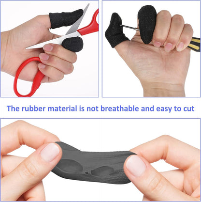 12 PCS Finger Cots Cut Resistant Protector, Finger Covers for Cuts Reusable Gloves Life Extender Anti-Slip Cut Resistant Finger Protectors for Kitchen Work Sculpture Supplies (Black)