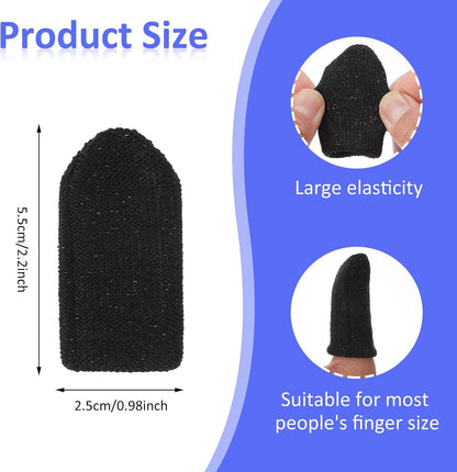 12 PCS Finger Cots Cut Resistant Protector, Finger Covers for Cuts Reusable Gloves Life Extender Anti-Slip Cut Resistant Finger Protectors for Kitchen Work Sculpture Supplies (Black)