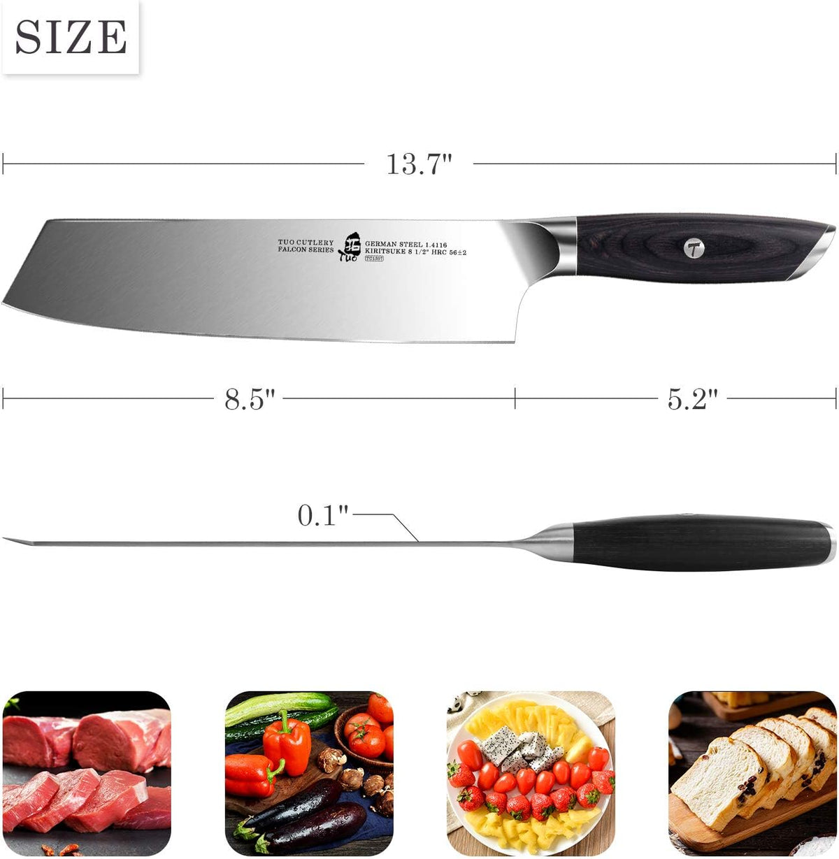 Fillet Knife, 7 Inch Professional Fish Boning Knife for Trimming Meat & Poultry, Flexible Blade, High Carbon German Steel, Riveted Handle - Falcon Series