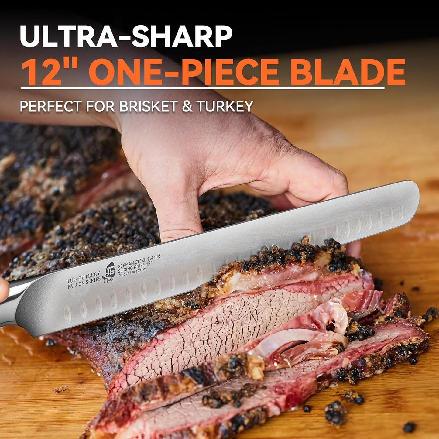 Fillet Knife, 7 Inch Professional Fish Boning Knife for Trimming Meat & Poultry, Flexible Blade, High Carbon German Steel, Riveted Handle - Falcon Series