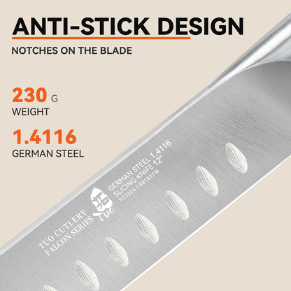 Fillet Knife, 7 Inch Professional Fish Boning Knife for Trimming Meat & Poultry, Flexible Blade, High Carbon German Steel, Riveted Handle - Falcon Series