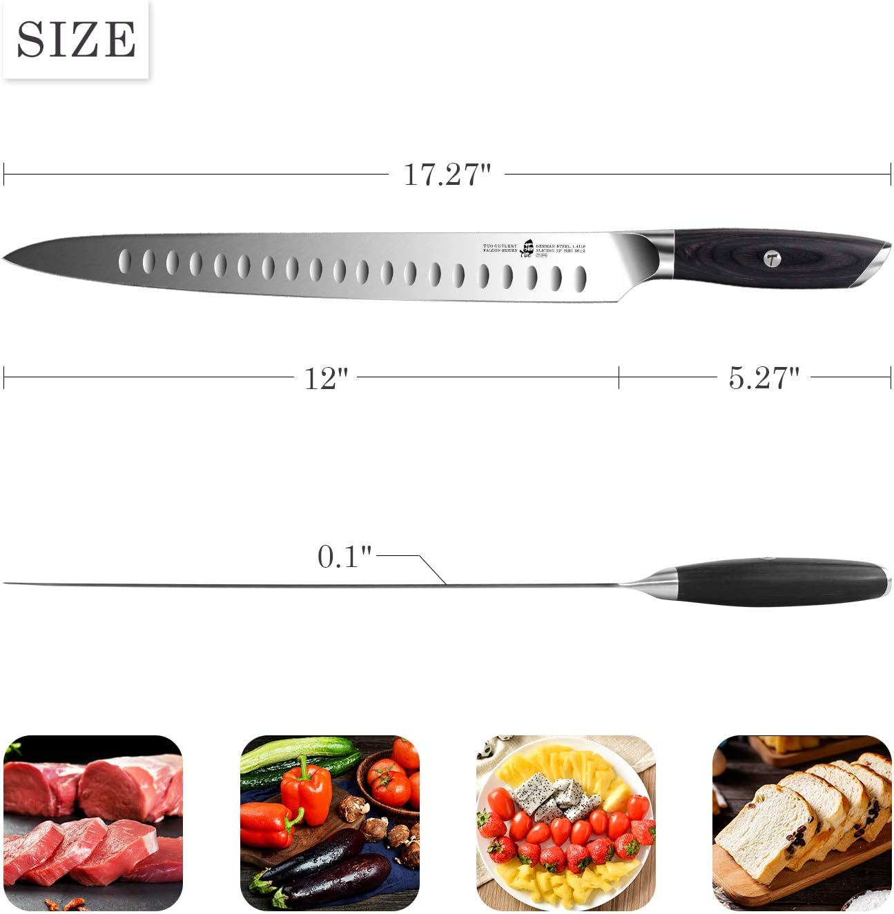Fillet Knife, 7 Inch Professional Fish Boning Knife for Trimming Meat & Poultry, Flexible Blade, High Carbon German Steel, Riveted Handle - Falcon Series