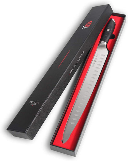 Fillet Knife, 7 Inch Professional Fish Boning Knife for Trimming Meat & Poultry, Flexible Blade, High Carbon German Steel, Riveted Handle - Falcon Series