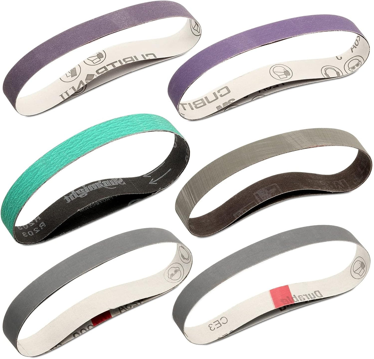 1 x 18 Inch Sanding Belts Knife Sharpening Belt Kit, 12-Pack | Fits Work Sharp Blade Grinder Attachment of Ken Onion Edition Knife & Tool Sharpener