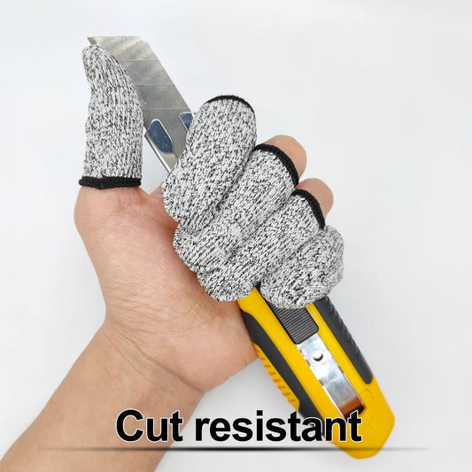 10pcs Breathable Cut Resistant Finger Cots Protection Reusable Durable Non Slip Finger Thumb Protector Gloves for Work Kitchen Garden Sculpture Grinding Stained Glass(Grey)