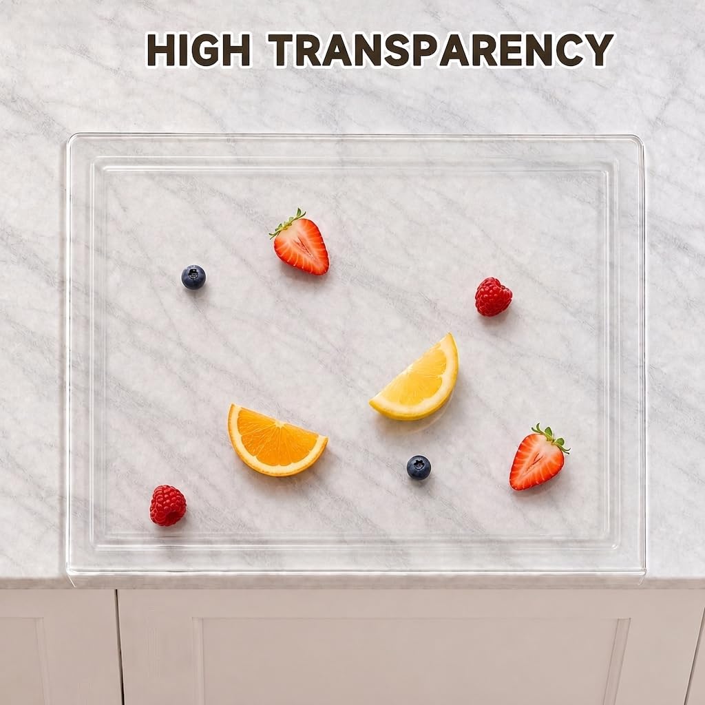 Clear Acrylic Cutting Board with Counter Lip 17.5"x13.4"