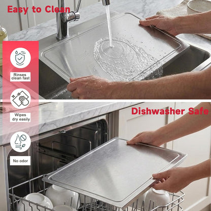 Clear Acrylic Cutting Board with Counter Lip 17.5"x13.4"